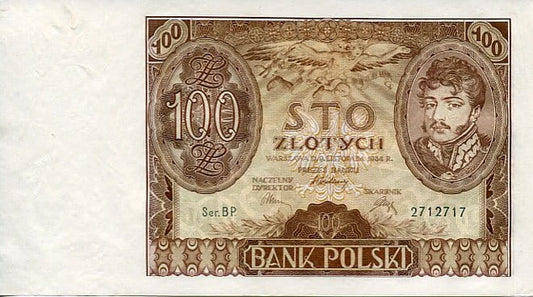 Banknot Polska 100 Złotych 1934 r. CZ