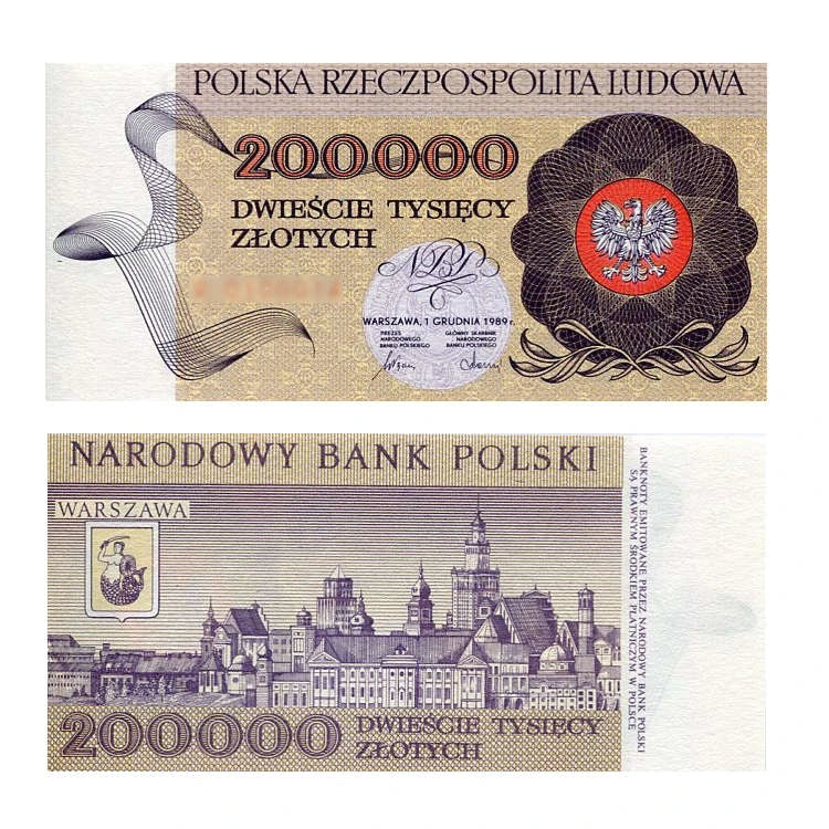 Banknot Polska 200 000 Złotych 1989 r. R