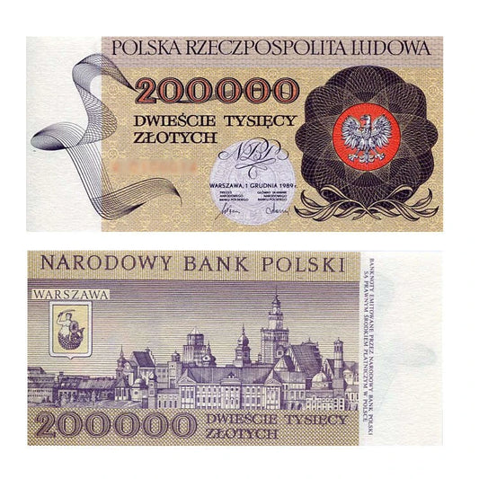 Banknot Polska 200 000 Złotych 1989 r. R