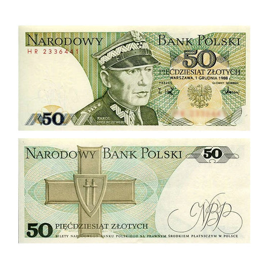 Banknot Polska 50 zł z 1988 r. HR