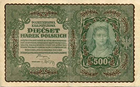 Banknot Polska 500 Marek Polskich 1920 r. CE
