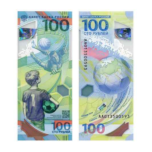 Rosja 100 Rubli 2018 r. FIFA Polimer UNC