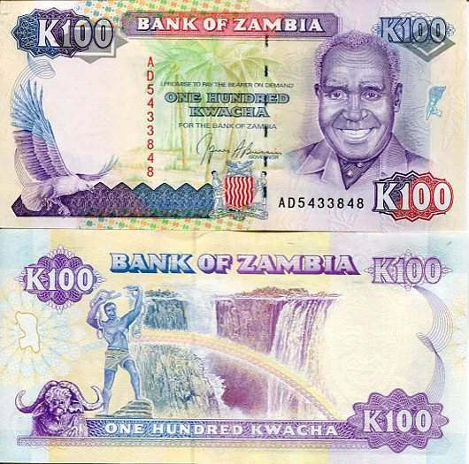 Zambia 100 Kwacha 1991 r. UNC