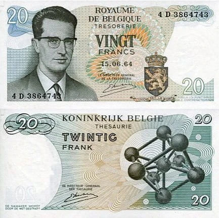 Belgia 20 Francs 1964 r. UNC