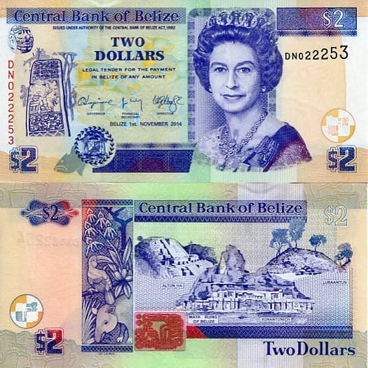 Belize 2 Dollars 2021 r. UNC