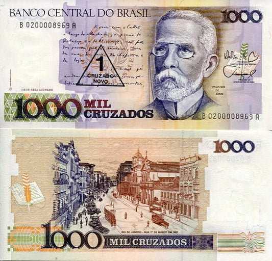 Brazylia 1000 Cruzados 1989 r. UNC
