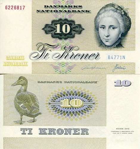 Dania 10 Koron 1972 r. UNC