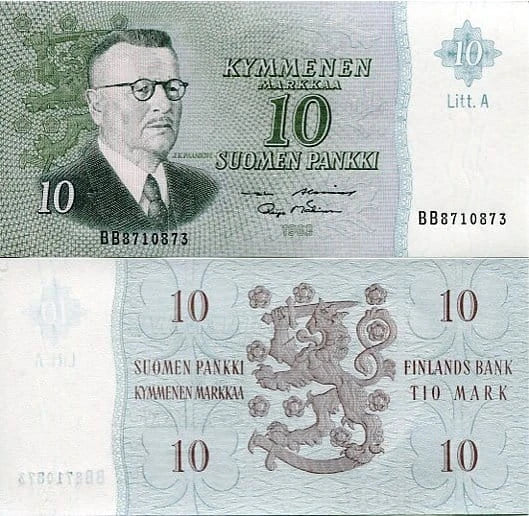 Finlandia 10 Marek 1963 r. UNC
