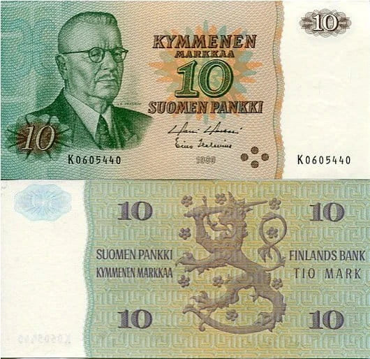 Finlandia 10 Marek 1980 r. UNC