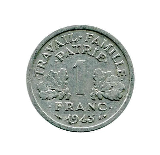 Moneta Francja 1 Franc ( różne roczniki )