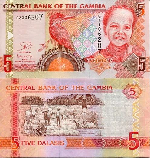 Gambia 5 Dalasis  2013 r. UNC