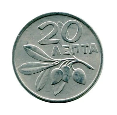 Moneta Grecja 20 Lepta 1973 r.