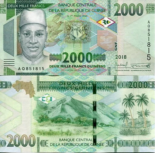 Gwinea 2000 Francs 2018 r. UNC