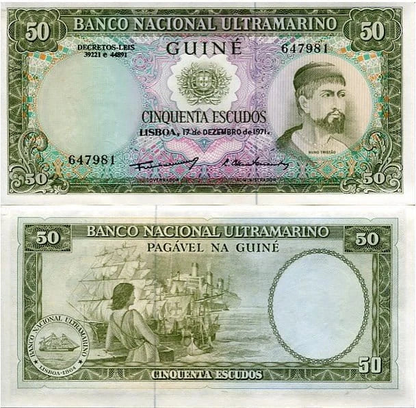 Gwinea Portugalska 50 Escudos 1971 r. UNC