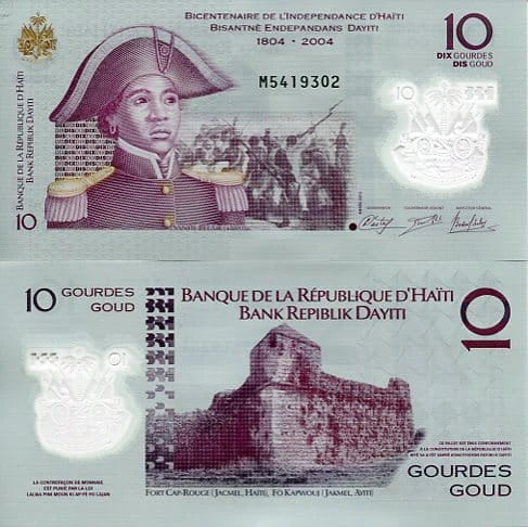 Haiti 10 Gourdes 2013 r. Polimer UNC
