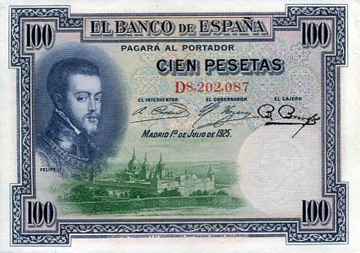 Hiszpania 100 Pesetas 1925 r. D
