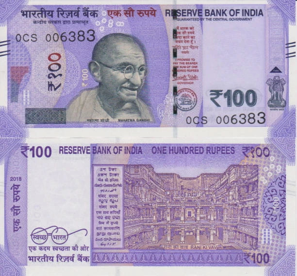 Indie 100 Rupees 2022 r. UNC