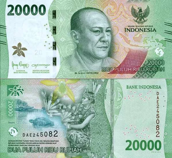 Indonezja 20000 Rupiah 2022 r. UNC