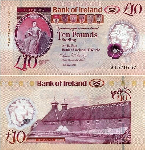 Irlandia Północna 10 Funtów 2017 r. Polimer UNC