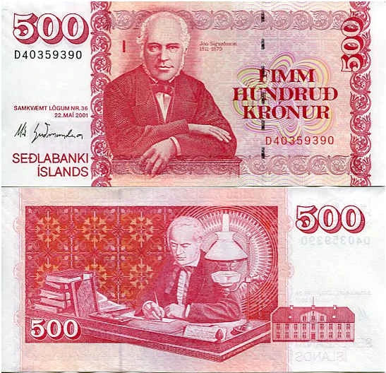 Islandia 500 Kronur 2001 r. UNC