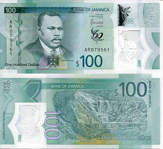 Jamajka 100 Dolarów 2022 r. Polimer UNC
