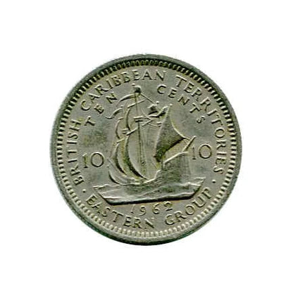 Moneta Karaiby Wschodnie 10 Centów ( różne roczniki )