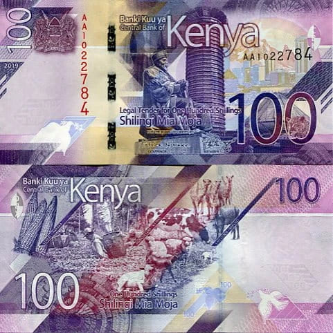 Kenia 100 Shillings 2019 r. UNC