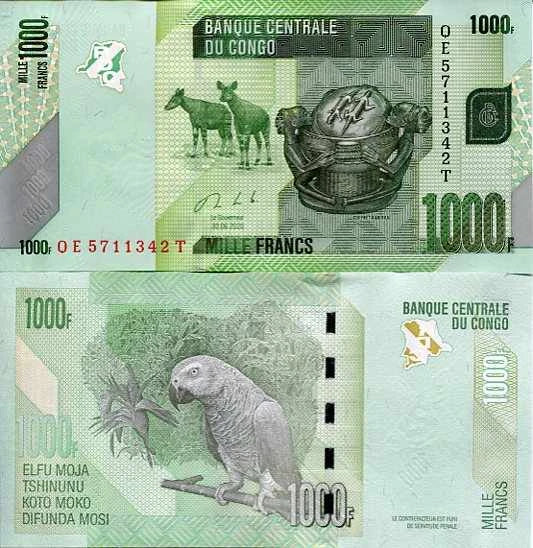 Kongo 1000 Francs 2020 r. UNC
