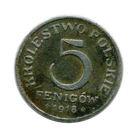 Królestwo Polskie 5 Fenigów 1918 r.