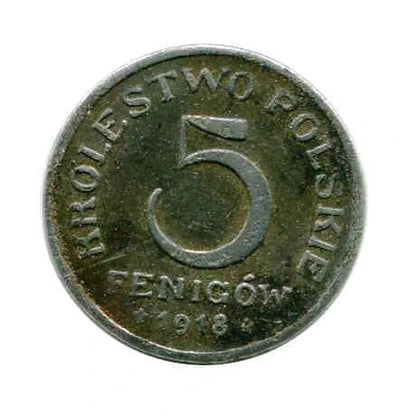 Królestwo Polskie 5 Fenigów 1918 r.