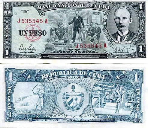 Kuba 1 Peso 1959 r. UNC
