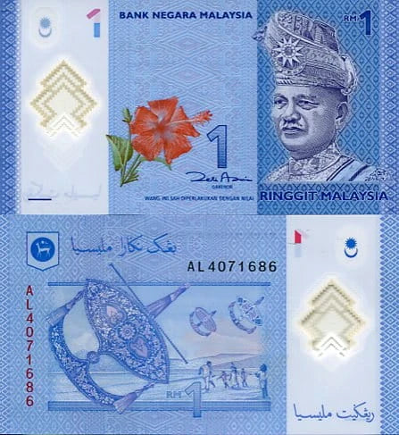 Malezja 1 Ringgit 2021 r. Polimer UNC