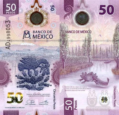 Meksyk 50 Pesos 2023 r. Polimer UNC