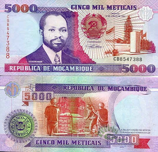 Mozambik 5000 Meticais 1991 r. UNC