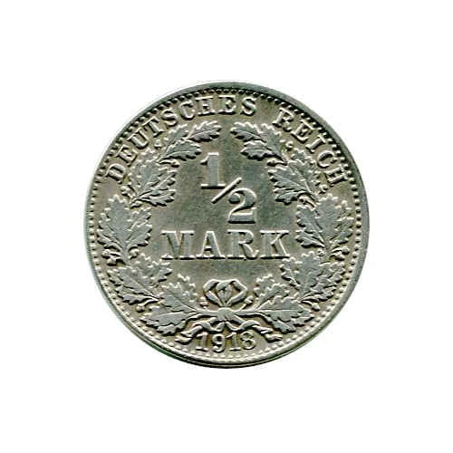 Niemcy 1/2 Marka 1918 r. J