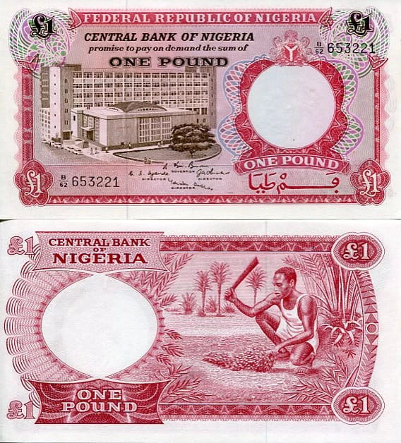 Nigeria 1 Funt 1967 r. UNC
