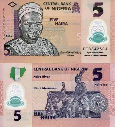 Nigeria 5 Naira 2020 r. Polimer UNC