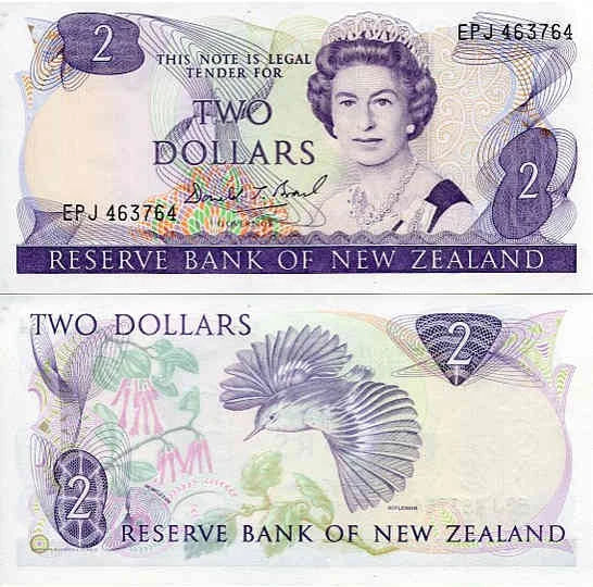 Nowa Zelandia 2 Dollars 1989 r. UNC