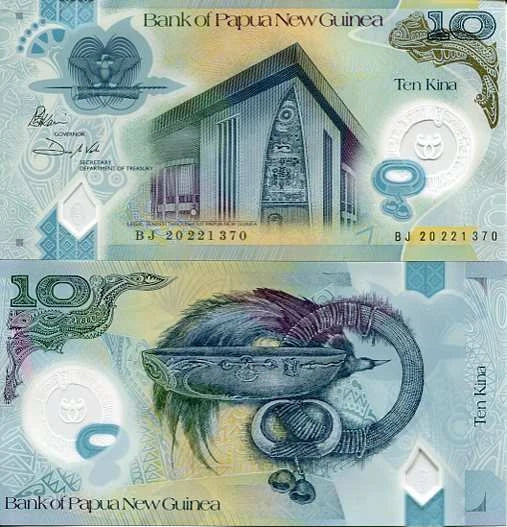 Papua Nowa Gwinea 10 Kina 2020 r. Polimer UNC