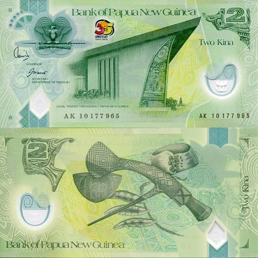 Papua Nowa Gwinea 2 Kina 2010 r. Polimer UNC