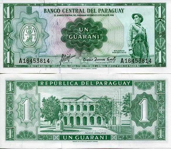 Paragwaj 1 Guaranies 1952 r. UNC