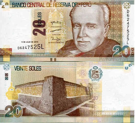 Peru 20 Soles 2018 r. UNC