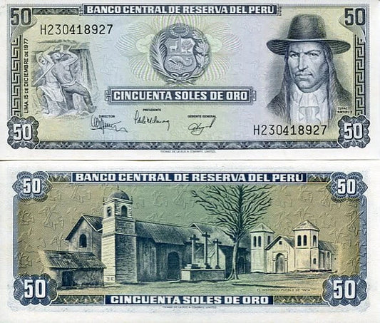 Peru 50 Soles 1977 r. UNC