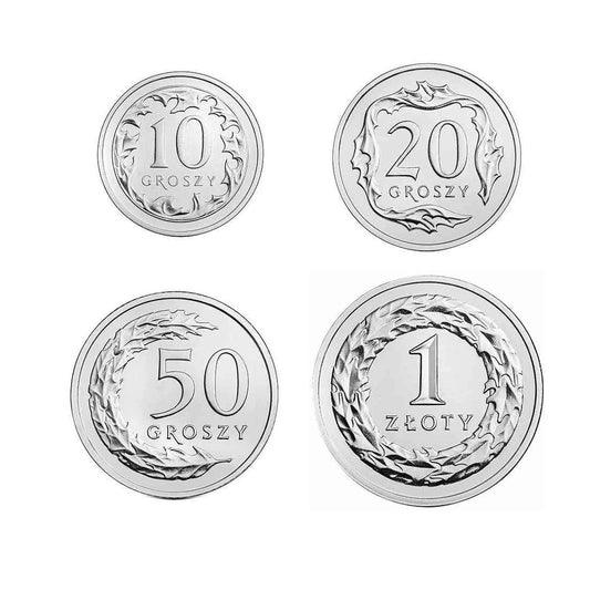 Polska 10 gr, 20 gr, 50 gr, 1 zł Stal Powlekana 2019 r.