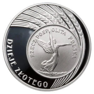 Polska 10 zł Ag Dzieje złotego 5 zł z 1928 r. Nike 2007 r.