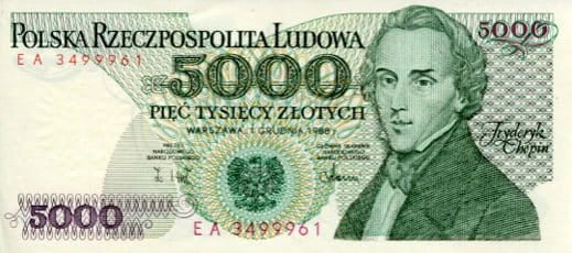 Polska 5 000 Złotych 1988 r.