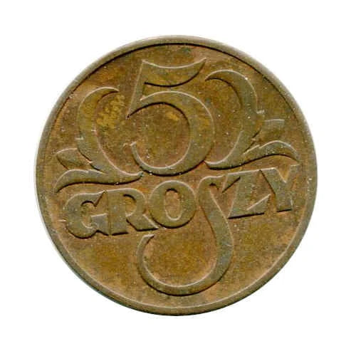 Polska 5 Groszy 1938 r.