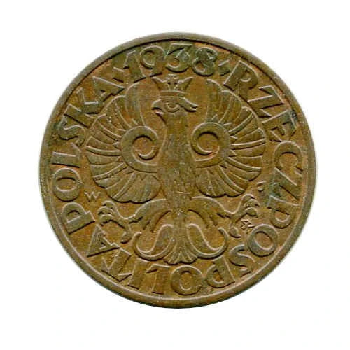Polska 5 Groszy 1938 r.