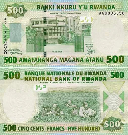 Rwanda 500 Francs 2004 r. UNC