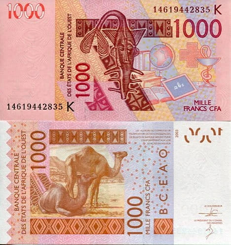 Senegal 1000 Francs 2003 r. UNC